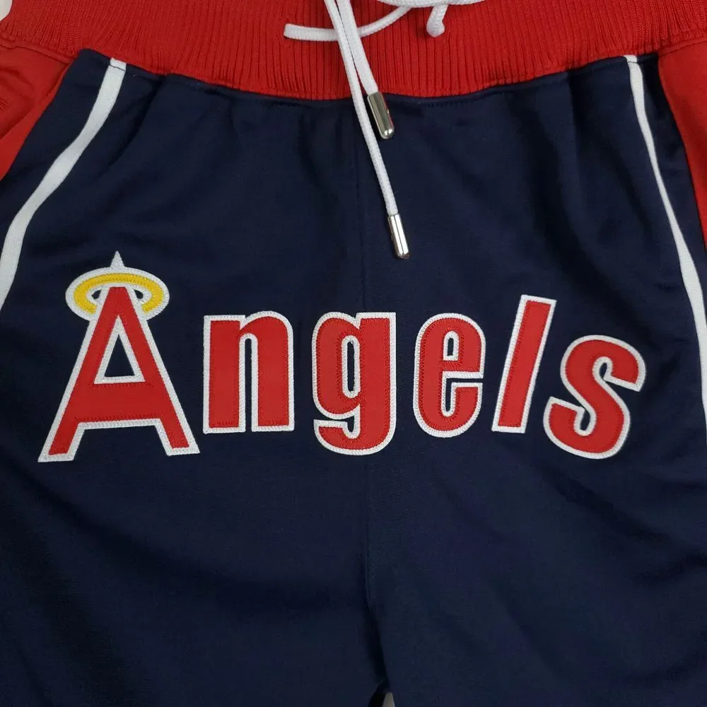 Just Don‎ Anaheim Angels Mitchell & Ness MLB S Small Jersey Shorts Navy Red New